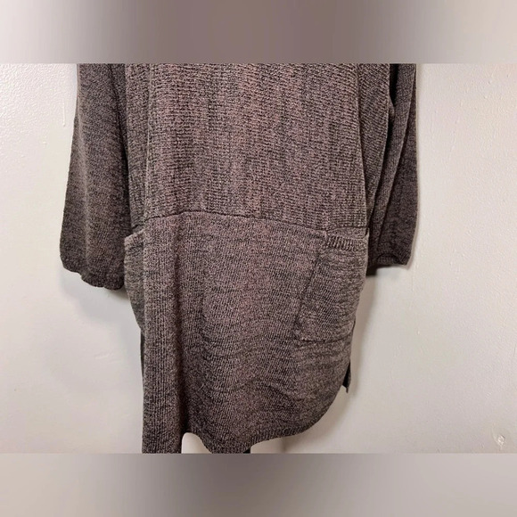 Soft Surroundings,L-XL, ribbed tunic cowl neck 3/4 sleeves,side vents sweater - Picture 4 of 7